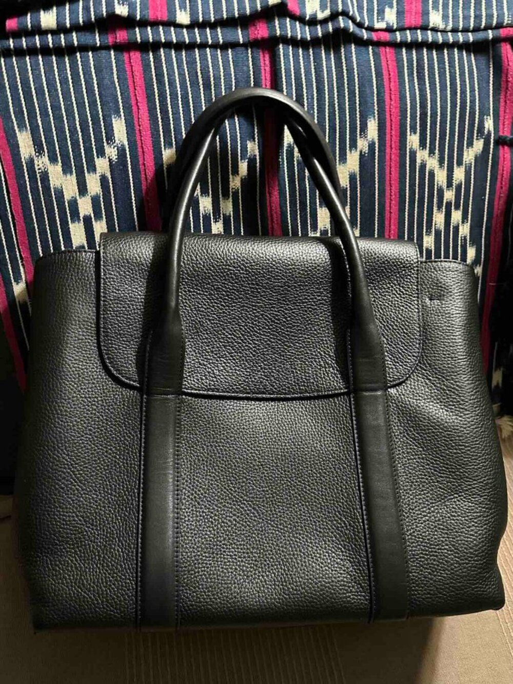 NWOT CUYANA Trapeze Leather Satchel Crossbody Travel Black Pebbled Laptop ToteBa